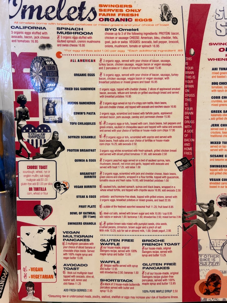 Swingers Diner Menu - Image 1