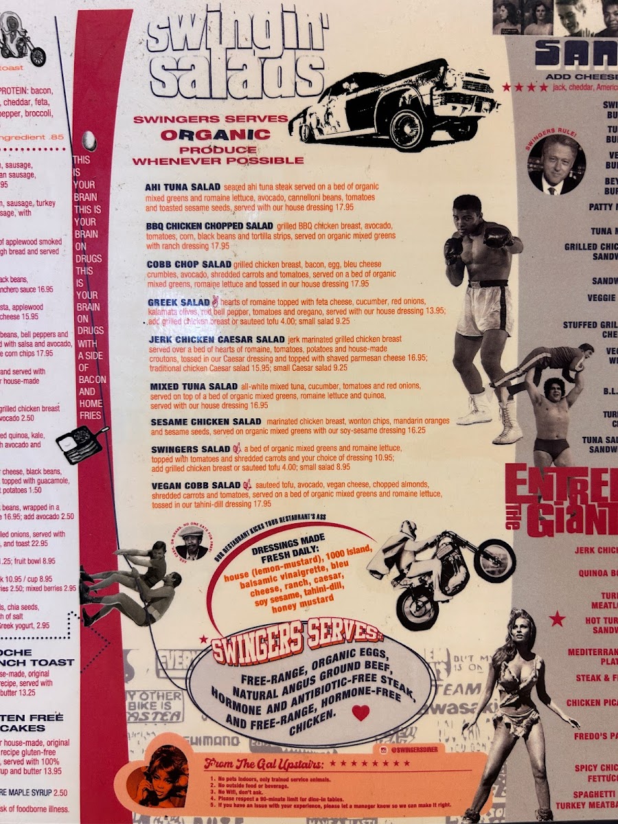 Swingers Diner Menu - Image 2